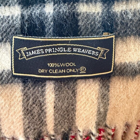 James Pringle Weavers 100% Wool Tartan Plaid Fringe Scarf OS Unisex Old Money - Picture 4 of 5